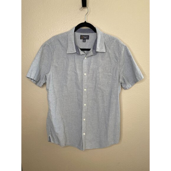 Wallin & Bros Mens Blue Short Sleeve Button-Up Shirt XL Lightweight Cotton - Picture 2 of 6